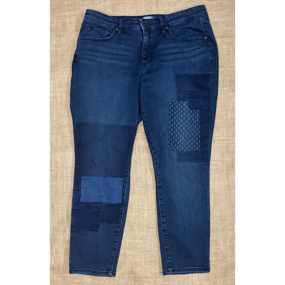 Martha Stewart Patchwork Jeans Size 14P Boho Hippie Cottage Core Whimsical